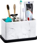 ZCCZ Toothbrush Holder, Bathroom Storage Organizer Caddy for Electric Toothbrush, Toothpaste and Makeup Brush, Bathroom Organizers countertop, Porte brosse a dent