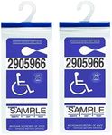 Handicap Parking Placard Holder - Disabled Parking Permit Holder Hanger Sleeve with Larger Hook by Tbuymax(Set of 2)