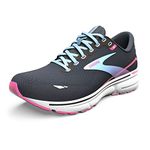 Brooks Women's Ghost 15 Sneaker, Ebony Open Air Lilac Rose, 8 UK