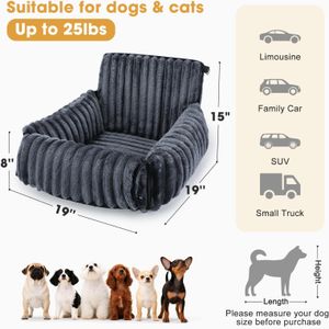 MIXJOY Dog Car Seat Bed – Grey Pet Travel Booster