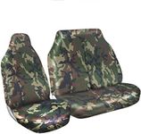 rhinos autostyling FOR FORD TRANSIT MK5 MK6 MK7 MK8 - Heavy Duty Van Seat Covers Single Drivers And Double Passengers Seat Covers - 2 + 1 - Green Camouflage Military