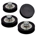 MUTUACTOR 4sets Rubber Coated Magnet Pot Strong Neodymium Magnetic base With M6 Male Thread Stud,Round Disc Magnetics Vertical Magnetic Pull-force 18.0kg