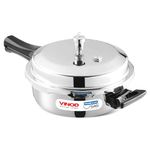 Vinod Platinum Triply Stainless Steel Outer Lid Pressure Cooker with Induction Base, 2 Litre, Mini Pressure Cooker, Induction Base Pressure Cooker - ISI certified, Silver comes with 2 Years Warranty