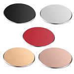 SALEX Replacement Metal Plates for Magnetic Holder, Wall, Magnet Phone Mount, Cases. Set of 5 Round Iron Discs. 3M Adhesive Backing Phone Stickers for Magnetic Mount [Black, Silver, Pink, Gold, Red].