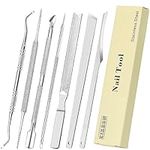 ZIZZON 7 Pcs Ingrown Toenail File and Lifters Set, Stainless Steel Ingrown Toenail Removal Kit, Manicure Treatment Under Nail Cleaner Pedicure Tools