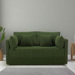 COUCH CULTURE Max Fabric Pull-Out Sofa Cum Bed for Living Room | 2 Seater Sofa Bed for Drawing Room & Bedroom | Diwan | Emerald Green Color