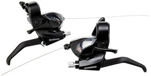 Shimano ST-EF41 EZ fire Plus STI Set for V-Brakes, 3x6 Speed, 2-Finger Lever, Black