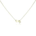 Women's Gold Heart-Shaped Letter Necklace, Gold-Plated Heart-Shaped Letter Necklace Gold Heart Initial Necklace Birthday Gift Valentine's Day Present for Women Girls (B)