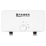 Faber Agnes Tankless Instant 3.5kw Water Heater | High Working Pressure, 3-Level Temperature, Safety Valve, Auto Off | Free Hand Shower & Faucet Kit | Free Installation | Fast Heating | 3500W | White
