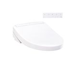TOTO WASHLET S5 Electronic Bidet Toilet Seat with Instantaneous Water Heating, PREMIST and EWATER+ Wand Cleaning, Elongated, Cotton White - SW3446#01