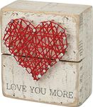 Primitives by Kathy 34248 Rustic White String Art Box Sign, 3.5" x 4", Love You More