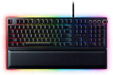 Razer Huntsman Elite - Mechanical Gaming Keyboard (Premium Keyboard with Linear Opto-Mechanical Switches, Functional Rotary Control, Illuminated Palm Rest, RGB Chroma Lighting) US Layout