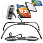 SAIJI for iPad Stand Holder Adjustable Tablet Stand for Desk, Portable Monitor Stand Tablet Holder for Bed Fit for Phones, Tablets, Portable Monitor, Switch and More 4.7"-17.3" Devices(Black)