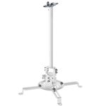 VIVO Universal Metal Drop Ceiling Projector Mount for Regular and Mini Projectors, 15.5 inch Pole Extension, Projection Bracket with Extending Arms, White, MOUNT-VP10DP