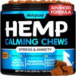 Hemp Calming Chews for Dogs with Anxiety and Stress - Dog Calming Treats - Dog Anxiety Relief - Storms, Barking, Separation - Valerian Root - Hemp Oil - Made in USA - 120 Soft Chews - Chicken Flavor