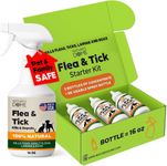 Nature’s Dome Flea & Tick Starter Kit – Makes 3 Bottles (16 oz Each) – Plant-Based, Eco-Friendly Formula – Kills & Repels Fleas, Ticks, Larvae & Eggs – Safe for Pets, Kids & Plants