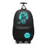 Kono Children Luggage Suitcase Luminous Music Kids Laptop Backpack Cabin Wheeled Travel Business Wheeled Rolling Trolley Hand Case 25L