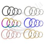 LUMOUS ROLA Nose Ring Stainless Steel Colorful Nose Rings Surgical Steel Nose Ring Nose Jewelry for Women Nostril Piercing Jewelry (24pcs nose rings)