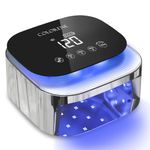 Cordless UV LED Nail Lamp, 60W Rechargeable Nail Dryer Gel Polish Light, Intelligent Auto Sensor LCD Display Nail Lamp, Portable 30 Beads Led Nail Light with 4 Timer Setting (Starry Silver)