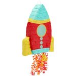 Juvale Small Rocket Ship Pinata, Kids Space Themed Birthday Party Supplies, 16.5 x 12.5 x 3 Inches