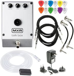 MXR M222 TALK BOX Effects Pedal Voicebox for Guitar, Keyboard and other instruments with Tonebird 2- Cable, Dunlop Picks, 2- MXR Patch Cable Bundle