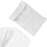 Paper Sandwich Bags Bulk Wax Paper (200 Pack) 7" x 6" x 1" Wet Wax Paper Bags - Food Grade Grease Resistant Wax Bags - White Glassine Bags - Paper Bags for Bakery Cookies, Candy, Snacks, French Fries