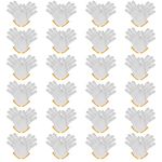 White Cotton Gloves, 24 Pairs Cotton Gloves for Women Dry Hands Cleaning Serving Archival Gloves for Sleeping Moisture Eczema Coin Jewelry Silver Costume Inspection Handling Art, Large Size