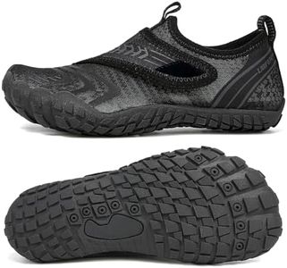 UBFEN Kids Water Shoes Aqua Socks for Boys Girls Barefoot Beach Pool Sports Quick Dry Toddlers Little Big Kid Non-Slip Lightweight Swim Shoes F Grey 4 Big Kid