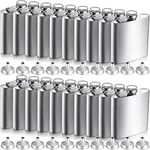20 Pcs Hip Flask Stainless Steel Liquor Flask with 20 Pcs Funnels Silver Hip Flask for Men Leak Proof Drinking Flask Metal Liquor Hip Flask for Wedding Party Gift