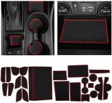 CupHolderHero fits Hyundai Tucson Accessories 2016-2021 Premium Custom Interior Non-Slip Anti Dust Cup Holder Inserts, Center Console Liner Mats, Door Pocket Liners 23pc Set (Red Trim)