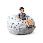 Big Joe Fuf Medium Foam Filled Bean Bag Chair with Removable Cover, Dolce Terazzo Lenox, 3ft Big