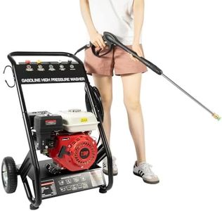 KANBCNG 4-Takt Benzin Hochdruckreiniger 7,5 PS Hochdruckpistole 2200 PSI 3400 U/min 5 Verschiedene Düsen Hochdruck-Benzinreiniger Benzin Reinigungsmaschine mit Spritzpistole Komplettes Set