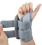 Carpal Tunnel Wrist Brace, Adjustable Wrist Support Brace, Night Wrist Sleep Supports Splints Arm Stabilizer (Right Hand, S/M, Grey)