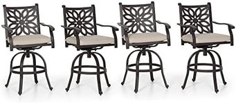 PHI VILLA Outdoor Swivel Bar Stools