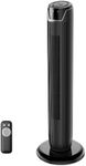 Midea MTF17JRBUK 36 Inch 45W Portable Stand Fan (Quiet tower) with Remote Control, 90° Oscillation, LED Display and Touchscreen, 3 Speed Settings and 3 Modes,7H Timer,Ideal for Home and Office,Black