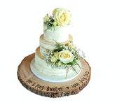 Personalised Cake Stand Log Slice, Wedding Birthday Christening Baby Shower Christmas, Large Rustic Wooden Table Centrepiece, 3 Sizes Available