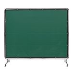 VEVOR Welding Screen with Frame, 6' x 8' Welding Curtain Screen, Flame-Resistant Vinyl Welding Protection Screen on 4 Swivel Wheels (2 Lockable), Moveable & Professional for Workshop/Industrial, Green