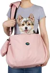 Ownpets Pet Dog Sling Carrier Bag Adjustable Padded Strap Dog Hand Free Safe Mesh Pet Carrier for Small Medium Dog Cat (Pink)