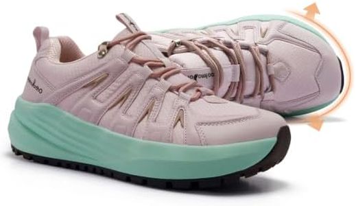 OrthoComfoot Women's Orthopedic Wide Trekking Hiking Shoes, Plantar Fasciitis Hammer Toes Arch Support Heel Spur Orthotic Sneakers, Leisure Outdoor Backpacking Casual Walking Shoes Pink Purple Size 7