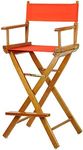 Casual Home 30" Director's Chair Honey Oak Frame-with Orange Canvas, Bar Height