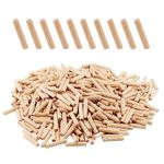 ZEONHAK 1000 PCS 8mm x 40mm Wooden Dowel Pin, Wood Plugs Dowel Rods, Grooved Woodwork Pins for DIY Project Wood