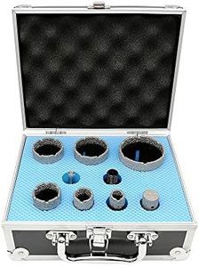 FACHLICH Diamond Drill Bit Set Tile Hole Saw Kit 3/4", 1", 1-3/8",1-3/4", 2", 2-1/2" +20mm Finger Bit + 2 Adapters for Porcelain Tile Granite Marble Masonry Brick