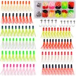 Fishing Lures Baits Tackle,110pcs Soft Plastic Bait Set,Crappie Tube Jigs Fishing Gear Lead Head Hook Set for Trout Crappie Fishing