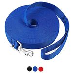 MS PET HOUSE Nylon Dog Training Lead Dog Leash Long Leash 20 Feet Long Leash For Dogs (1" Wide) (Blue, 20 Feet)