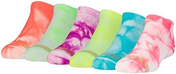 Gold Toe Girls' Liner Socks, 6-Pairs, Light Tie Dye, L (Pack of 6)