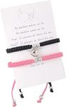 El Regalo 2Pcs Bff Best Friend Magnetic Heart Couple Bracelet Set For Couples/Best Friends/Besties/Lovers For Unisex Adult (Pink & Black Heart)