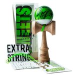 Sweets Kendamas Grain Split 2.0 Prime Kendama, Premium Skill Toy, Extra String Accessory Bundle (Veggie)