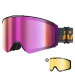 OutdoorMaster Falcon Ski Goggles Lens by ZEISS, OTG Snowboard Goggles Anti-fog, Magnetic Interchangeable Lens, Snow Goggles for Men & Women, HydroPink Vlt 21%