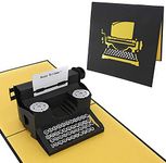 PopLife Typewriter Happy Birthday! Message 3D Pop Up Birthday Card - Vintage Card for Hipsters, Bday Card for Writer - Fold Flat for Mailing - Gift for Grandma, Antique, Over the Hill, Old Fashioned