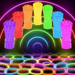 100 Glow Sticks Bulk Party Supplies — Glow in The Dark Fun Party Pack with 8" Glowsticks and Connectors for Bracelets and Necklaces for Kids and Adults